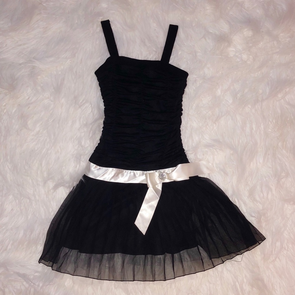 Black dress with white accents